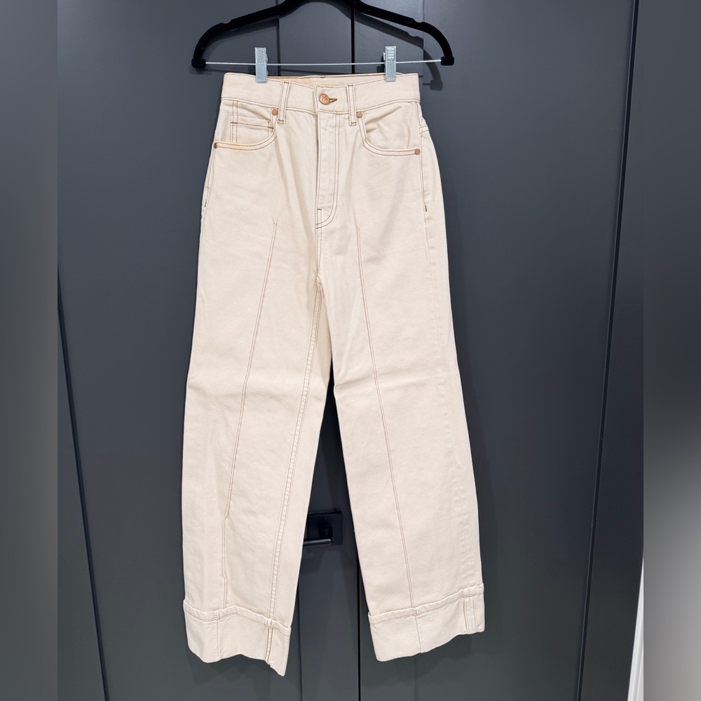 Ulla Johnson high rise wide leg Cream High-Waisted Jean